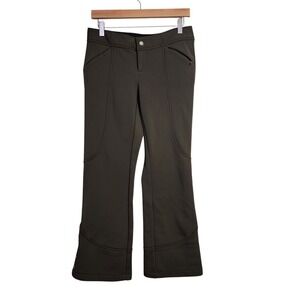 ATHLETA Snow Cruiser Pants Soft Shell Fleece Lined Dark Green 4P Petite